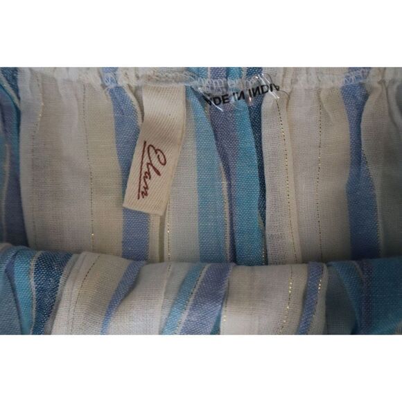 Elan NR-DVR7095 Women's Sz M White/Blue Striped Strapless Coulotte Jumpsuit - Picture 4 of 8